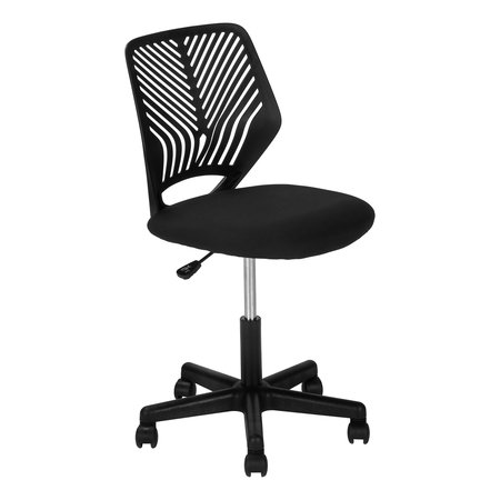 MONARCH SPECIALTIES Office Chair, Adjustable Height, Swivel, Ergonomic, Computer Desk, Work, Juvenile, Metal, Black I 7336